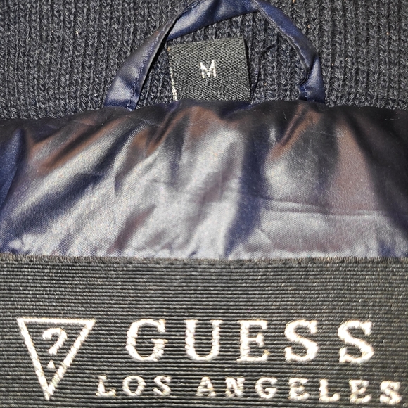 GUESS LOS ANGELES DOWN PUFFER JACKET NAVY BLUE - Picture 4 of 11